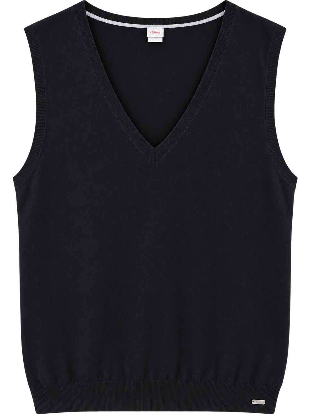 Black V-Neck Knit Tank Top